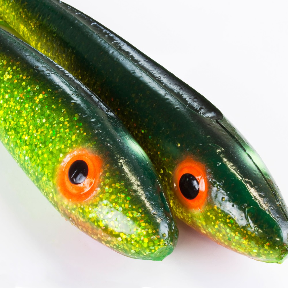 Svartzonker Sweden McRubber BigBass - Gummifische 12.5cm - Black n Chartreuse - 21g - 3 Stück