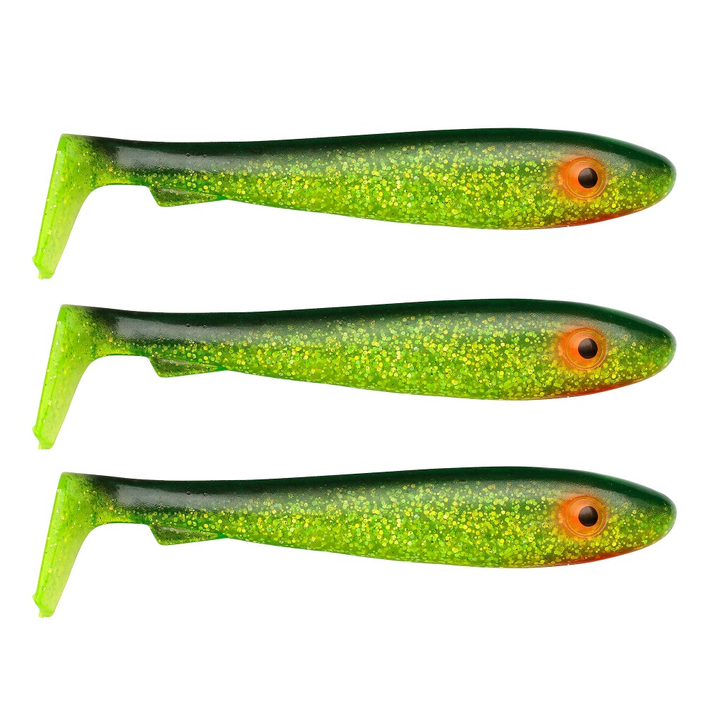 Svartzonker Sweden McRubber BigBass - Gummifische 12.5cm - Black n Chartreuse - 21g - 3 Stück