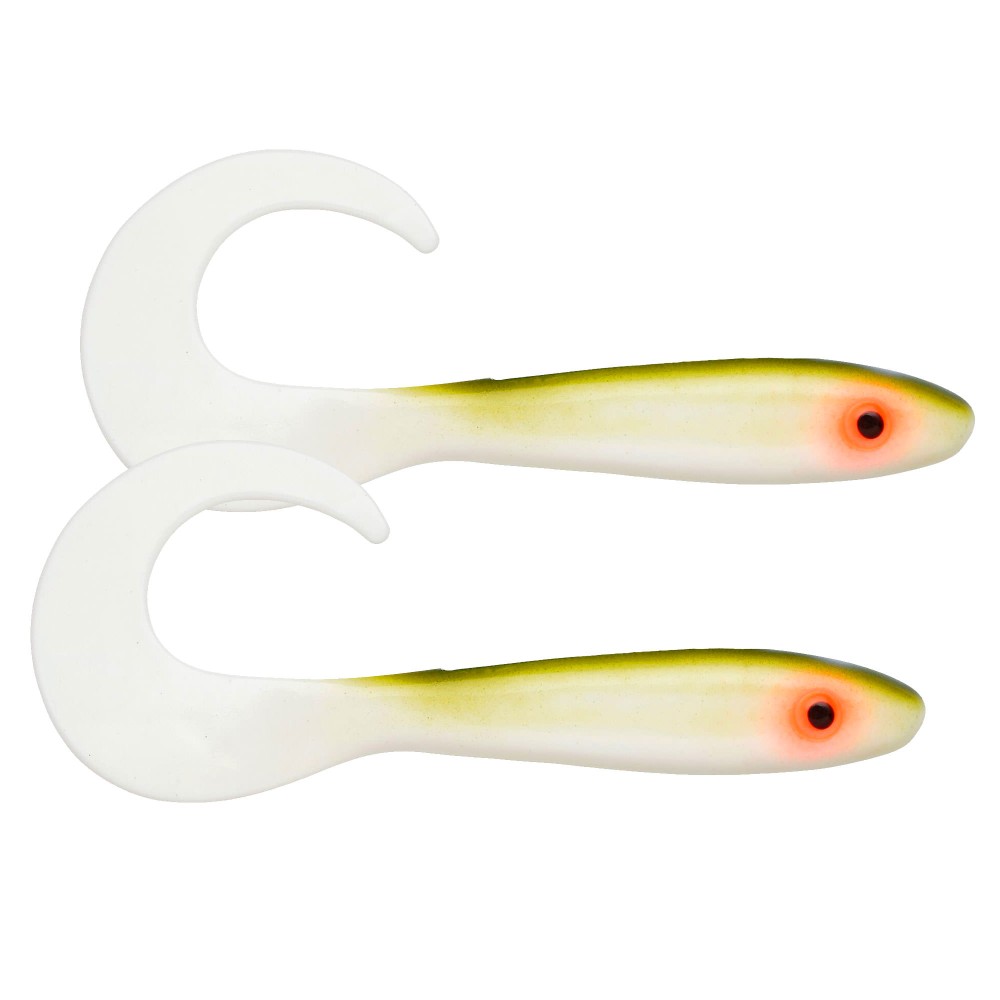 Svartzonker Sweden McRubber Tail Twister 34cm - Twister Gummifische 96g - 2 Stück - Olive white C18