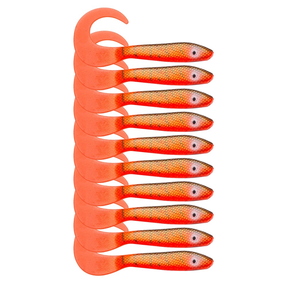 Svartzonker Sweden McRubber Tail Twister Barsch Gummiköder 11cm - Red Tiger - 4.5g - 10 Stück