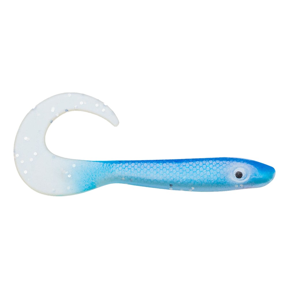 Svartzonker Sweden McRubber Tail Twister - Barsch Gummiköder 11cm - Blue Pearl - 4.5g - 10 Stück