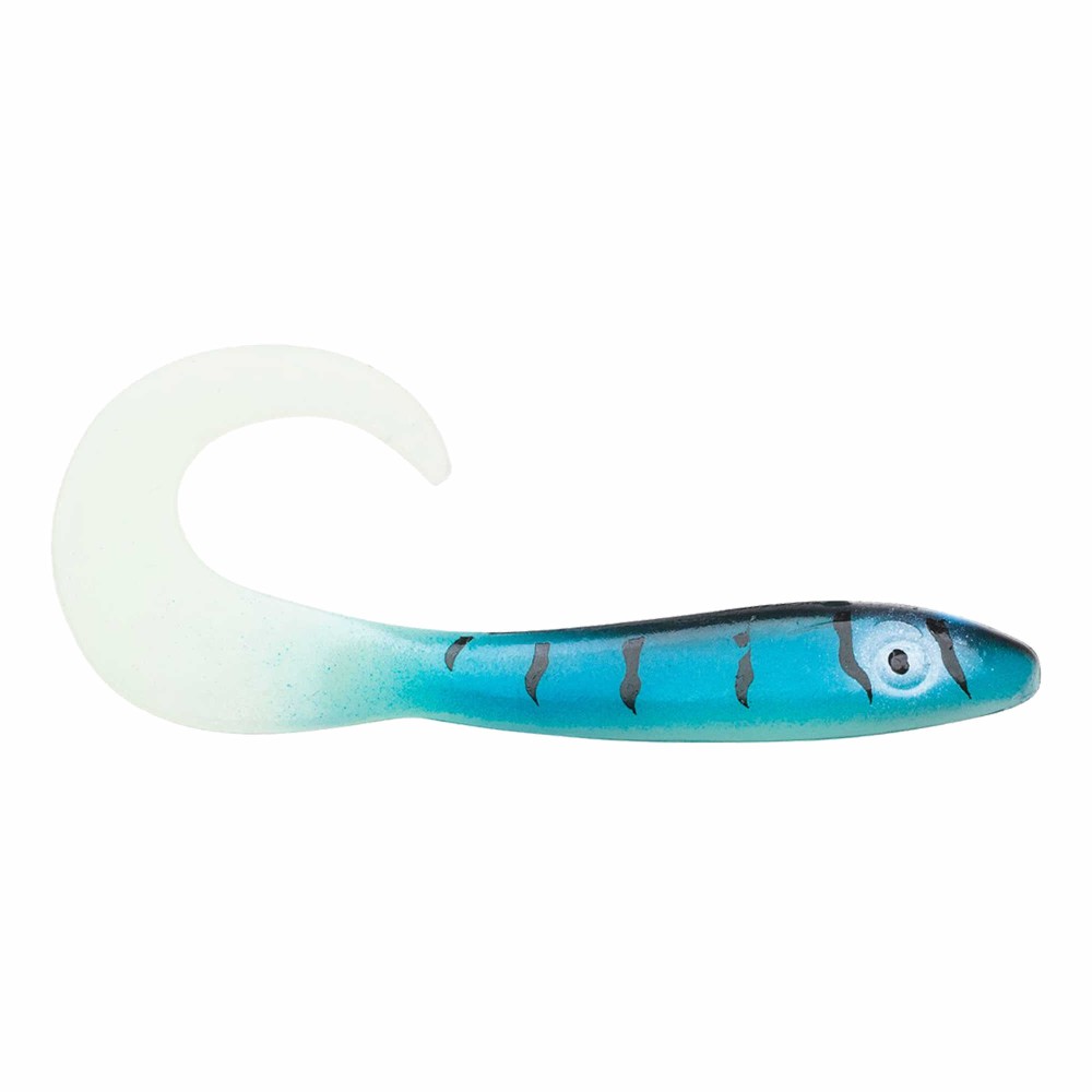 Svartzonker Sweden McRubber Tail Twister - Barsch Gummiköder 11cm - Glow Mackerel - 4.5g - 10 Stück