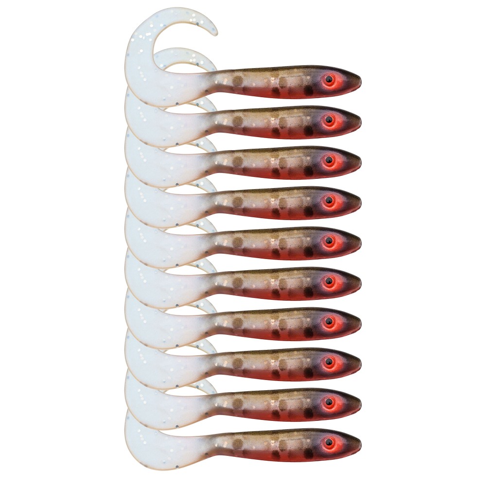 Svartzonker Sweden McRubber Tail Twister Barsch Gummiköder 11cm - Tiger Walleye - 4.5g - 10 Stück