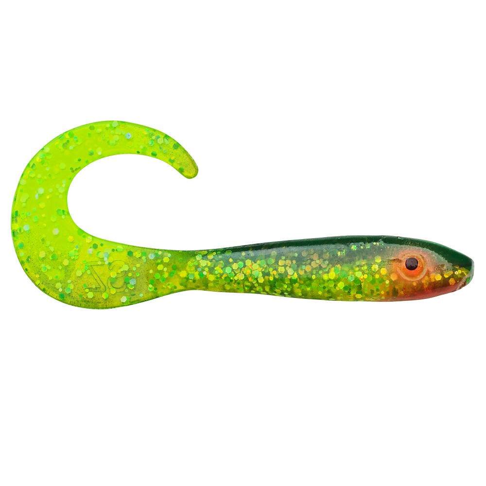 Svartzonker Sweden McRubber Tail Twister - Barsch Gummiköder 11cm - Black´n Chatreuse - 4.5g - 10 Stück