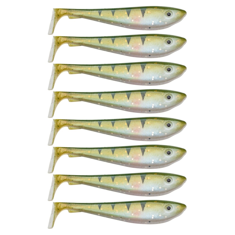 Svartzonker Sweden McRubber Shad Gummifische 9cm - 6g - 8 Stück - UV Perch C17