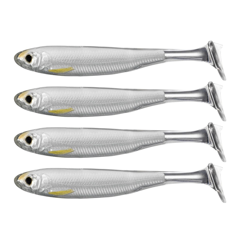 Live Target Slow-Roll Shiner Paddle Tail 8,5cm - Silver/Pearl - 4 Stück