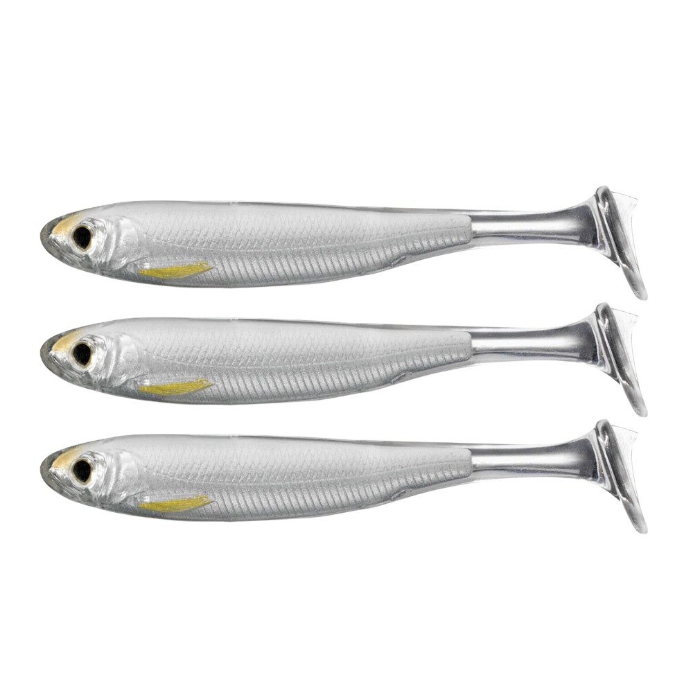 Live Target Slow-Roll Shiner Paddle Tail 12,5cm - Silver/Pearl - 3 Stück