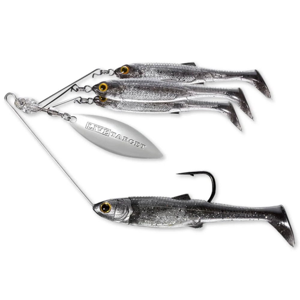 Live Target Baitball Spinner Rig - Spinnerbait M - 3/8oz I 11g - Smoke/Silver