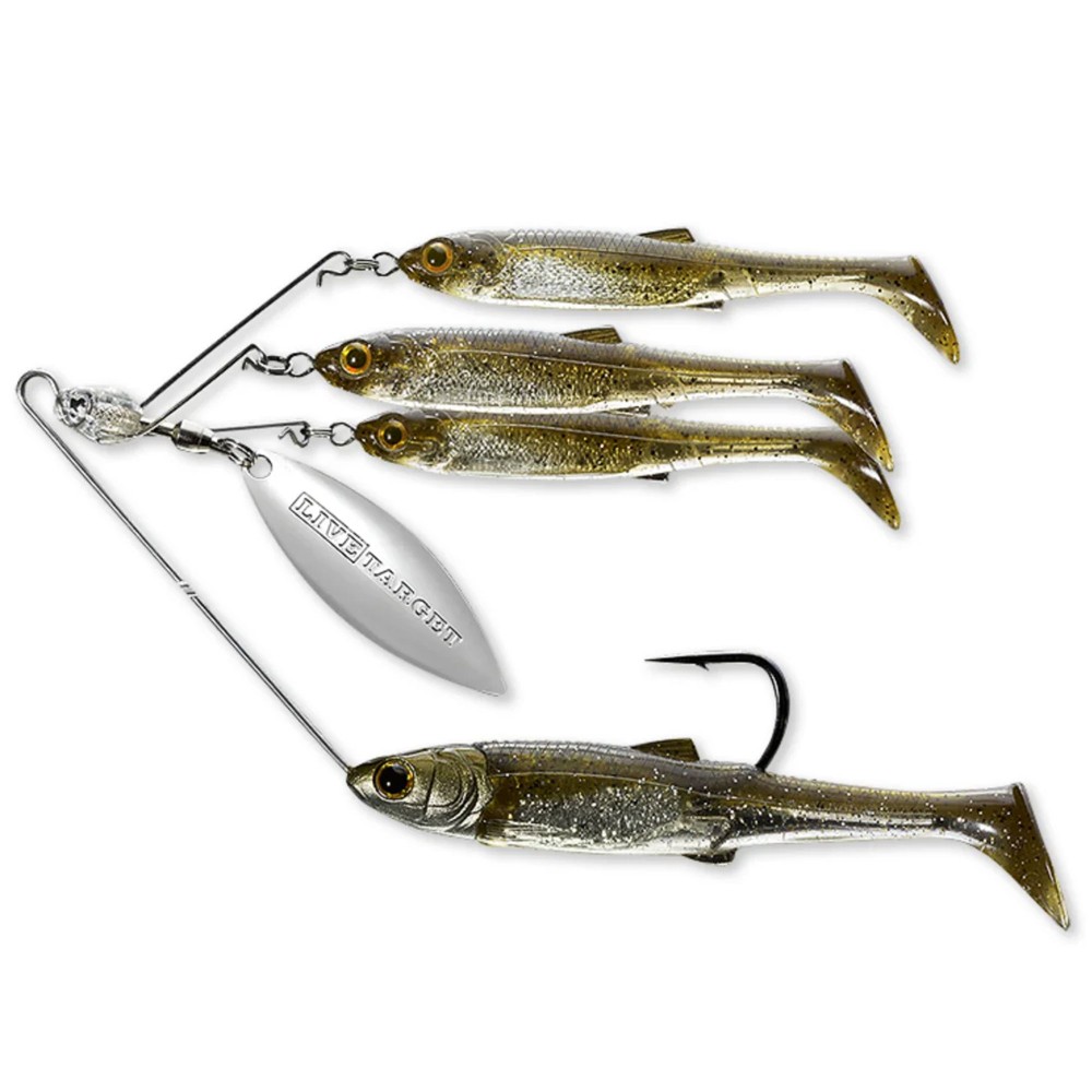 Live Target Baitball Spinner Rig - Spinnerbait M - 3/8oz I 11g - Green Pumpkin/Silver