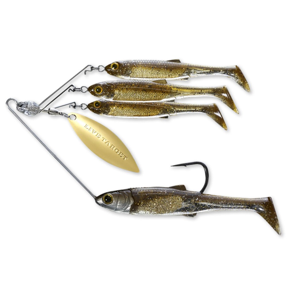Live Target Baitball Spinner Rig - Spinnerbait M - 3/8oz I 11g - Dark Amber/Gold