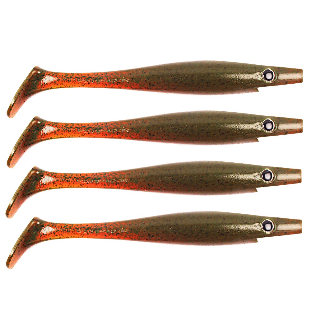 Strike Pro Pig® Shad Nano 15cm - Motor Oil Pepper - 20g - 4 Stück