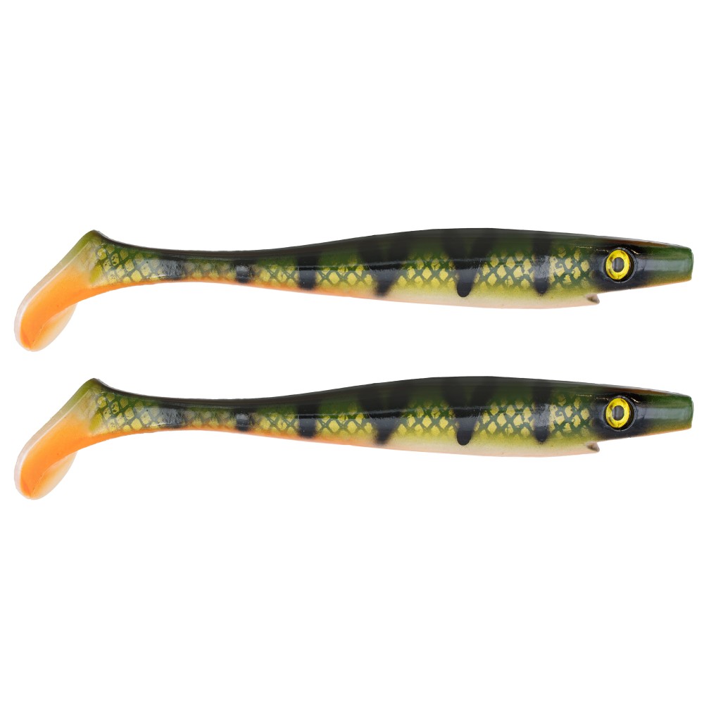 Strike Pro Pig® Shad Tournament - Gummifisch 18cm - Natural Perch OB - 30g - 2 Stück