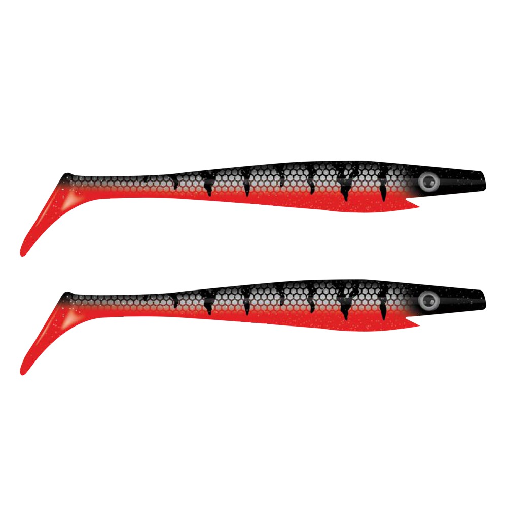 Strike Pro Pig Shad Tournament - Gummifisch 18cm - The Red Baron - 30g - 2 Stück