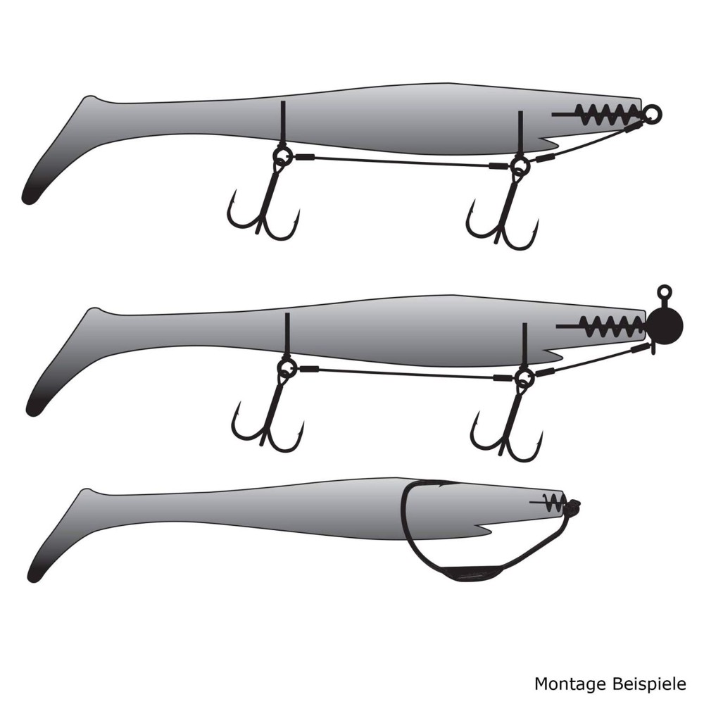 Strike Pro Pig® Shad Tournament - Gummifisch 18cm - Midnight Shiner - 30g - 2 Stück