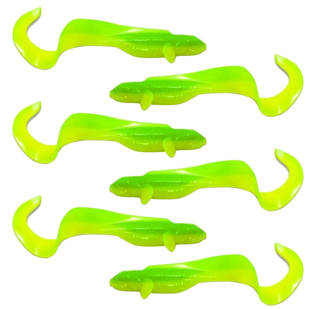 Kanalgratis Nettel Mini Twister 11cm - Limetreuse - 6g - 6 Stück