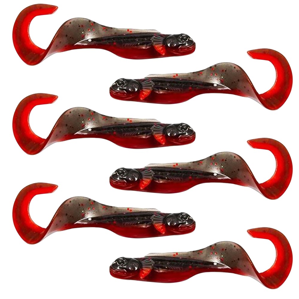 Kanalgratis Nettel Mini Twister 11cm - Red and Black - 6g - 6 Stück