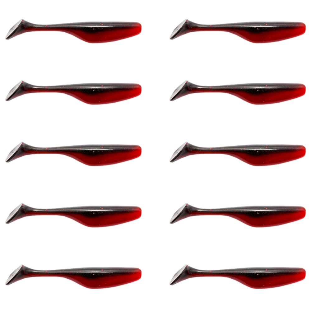 Kanalgratis Monkey Shad Gummifische 9cm - Red and Black - 6g - 12 Stück