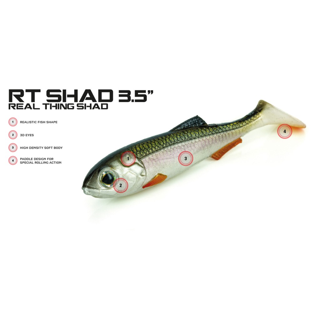 Molix Real Thing Shad Gummifisch 9,00cm - UV Lime Gold Flake