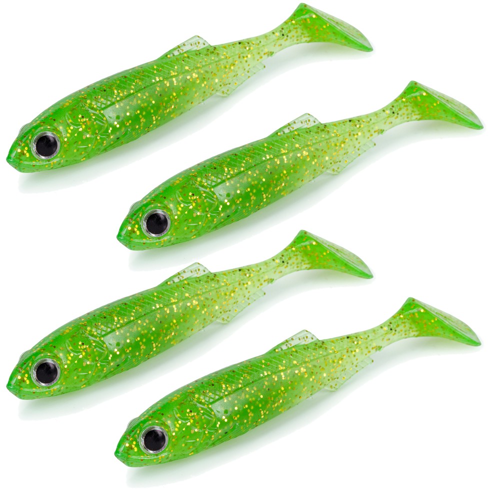 Molix Real Thing Shad - Gummifisch 11,40cm - UV Lime Gold Flake