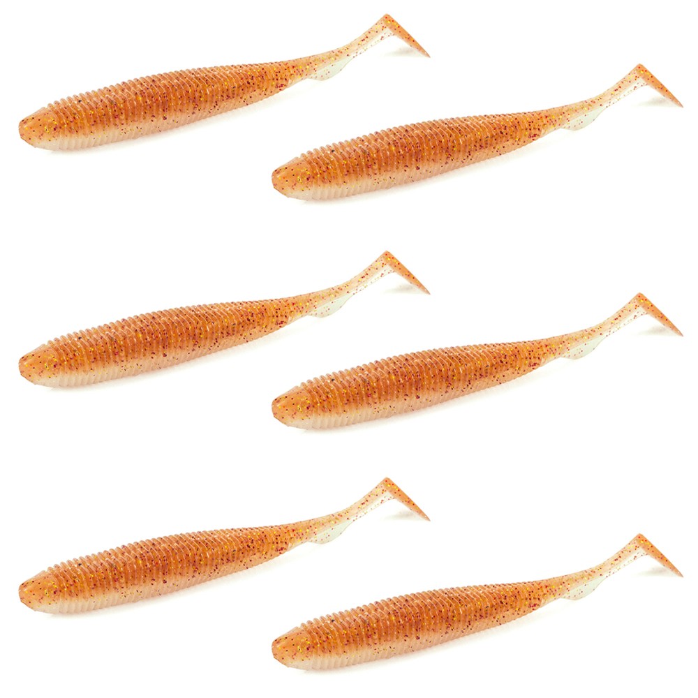 Molix RA Shad - Gummifisch 9cm - UV Orange/ Red Gold Flake