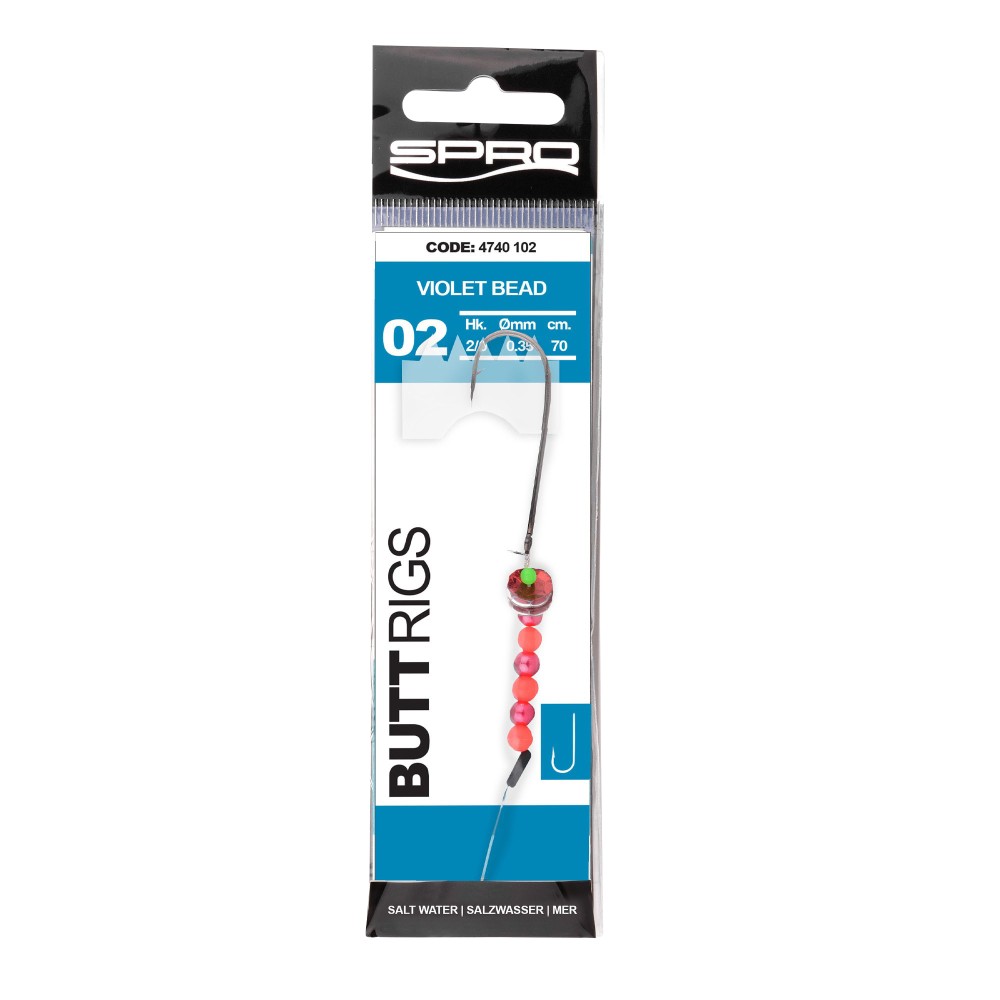 SPRO Butt Rigs - Meeresvorfach 70cm - Violet Bead - 1Stück