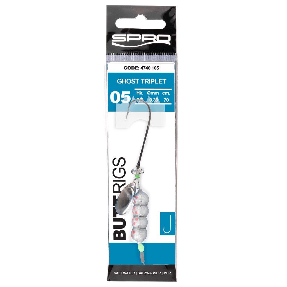 SPRO Butt Rigs Meeresvorfach 70cm - Ghost Triplet - 1Stück