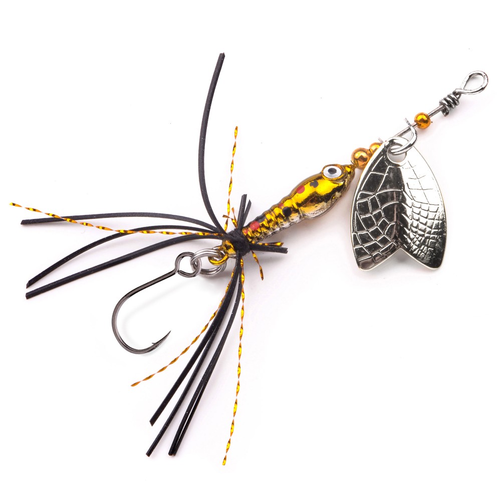 SPRO Larva Mayfly Micro Spinner Spinner Single Hook - 5cm - 4g - Brown Trout - 1Stück