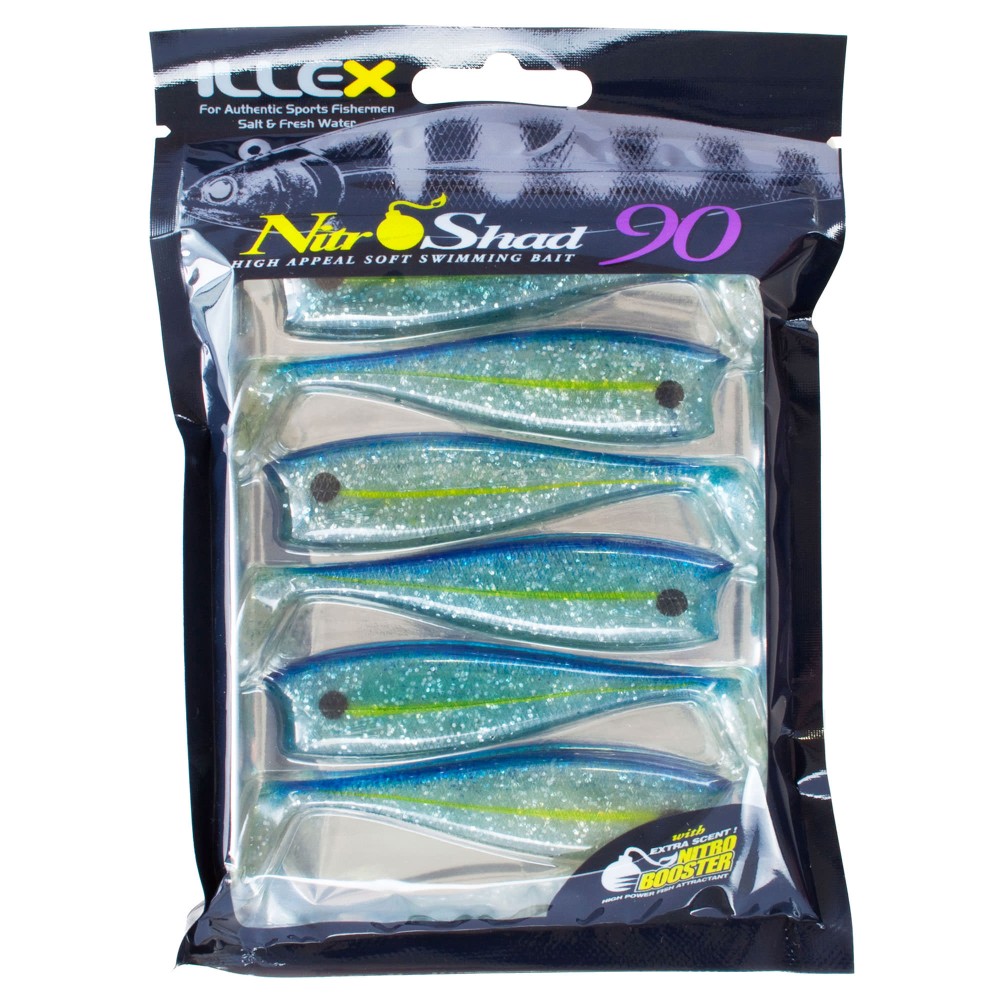 Illex Nitro Shad 90 Gummifisch Jelly Shad 9cm - Jelly Shad - 7,5g - 6 Stück