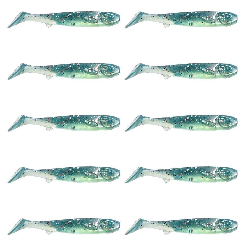 Kanalgratis Flatnose Mini - Gummifische 9cm - Bling Bling Baitfish - 7g - 10 Stück