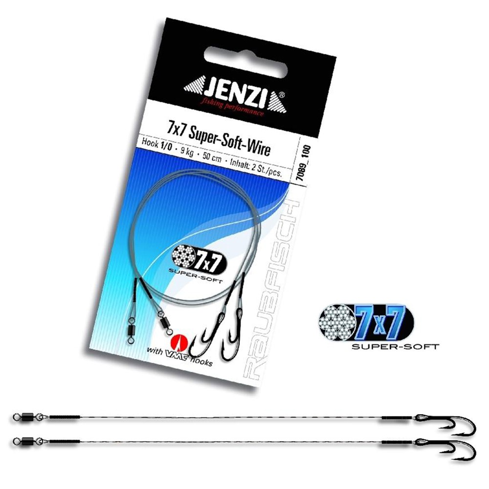 Jenzi Ryderhaken mit Schlaufen Gr.1/0 - 50cm - 9Kg - 2 Stück