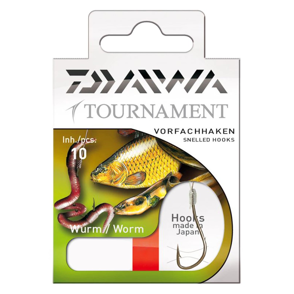 Daiwa Tournament Wurmhaken Gr. 2 60cm - Gr.2 - 0,35mm - 10Stück
