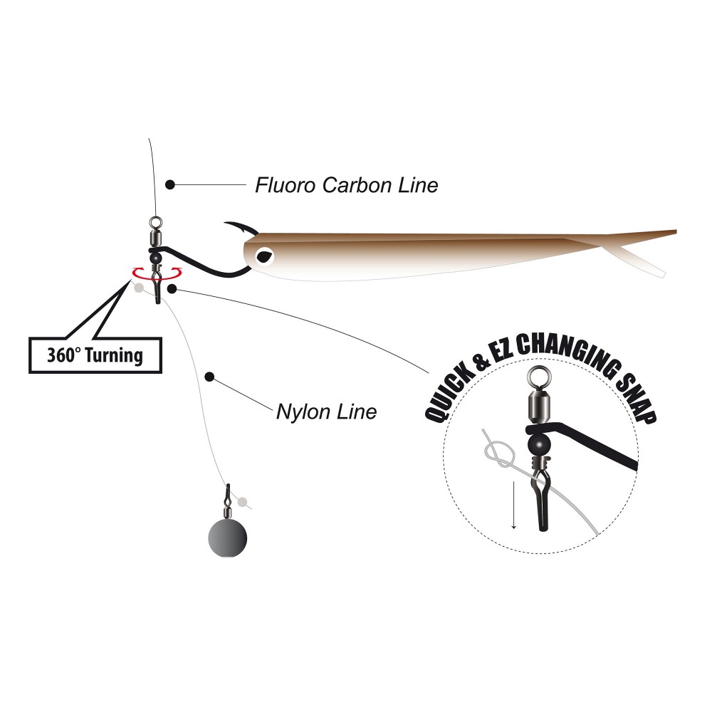 Gamakatsu Swivel Shot DropShot Haken NS Black - Gr.2 - 3Stück