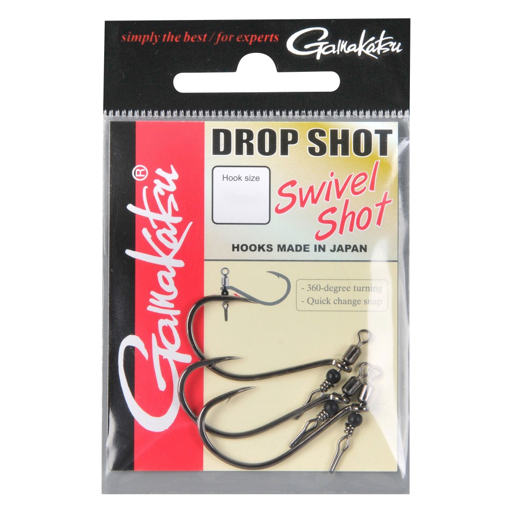 Gamakatsu Swivel Shot DropShot Haken NS Black - Gr.2 - 3Stück