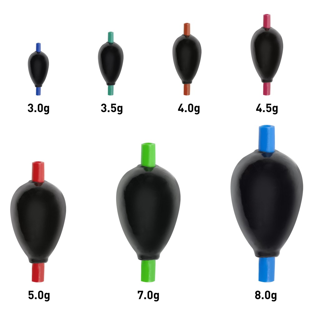 Tropfenblei Wettkampf Sortiment 35 Stück 3-8g schwarz