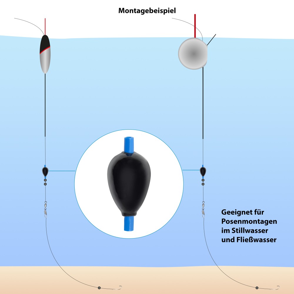 Tropfenblei Wettkampf Sortiment 35 Stück 3-8g schwarz