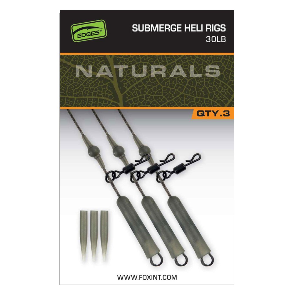 Fox Edges Naturals Submerge Heli Rigs 30lb - 3Stück