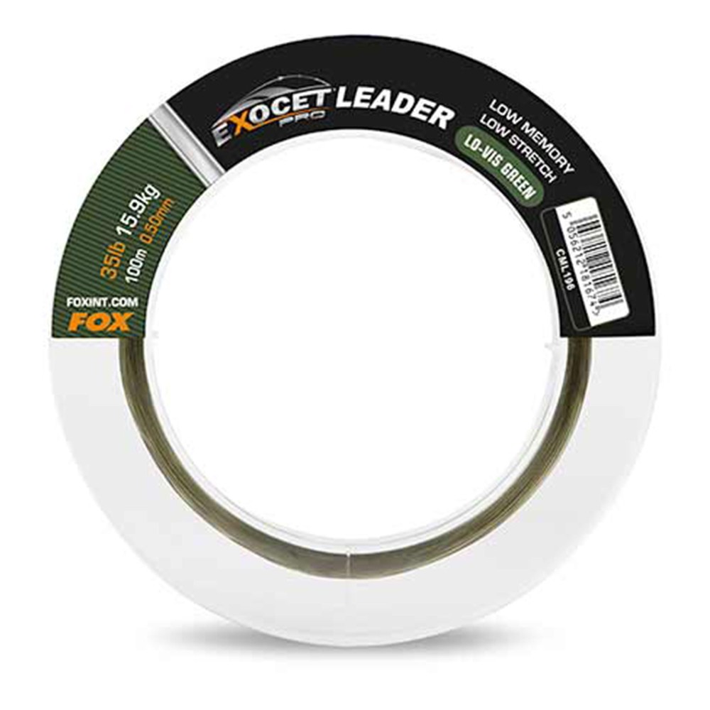 Fox Exocet Pro Leader - Vorfachmaterial Low Vis Green - 35lbs (15,9kg) - 0,50mm - 100m