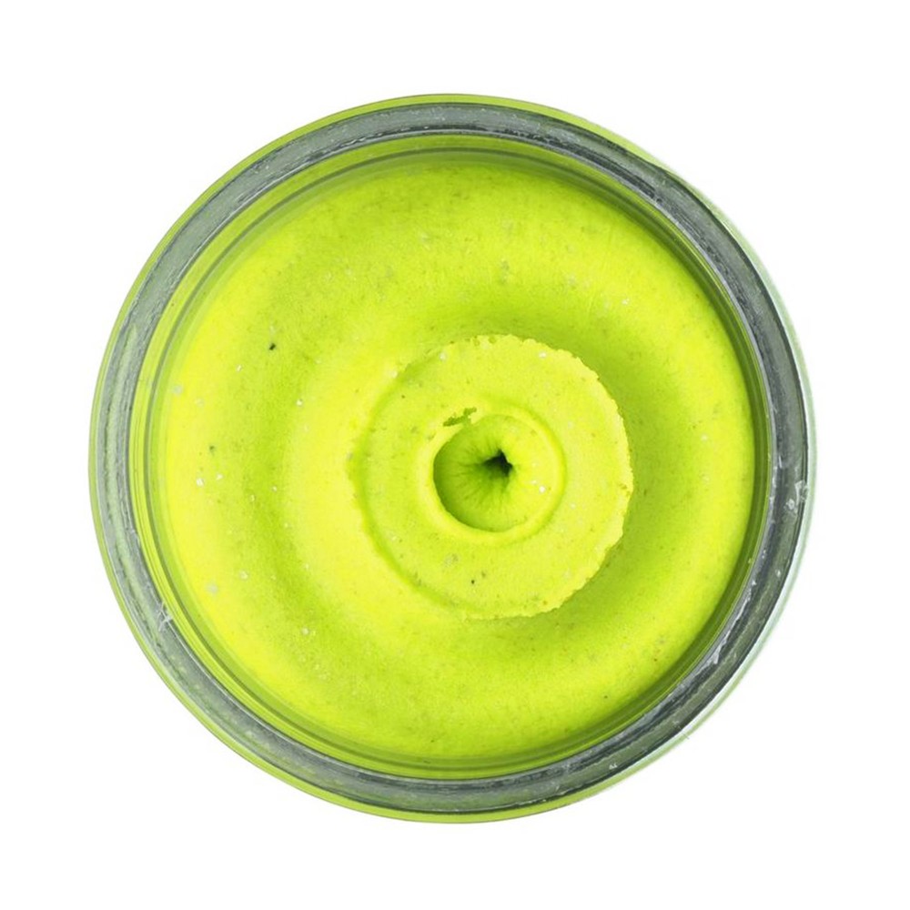 Berkley PowerBait® Natural Glitter Trout Dough - Forellenteig Chartreuse Glitter - Garlic - 50g