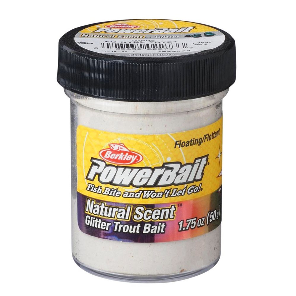 Berkley PowerBait® Natural Glitter Trout Dough - Forellenteig White Glitter - Fish Pellet - 50g