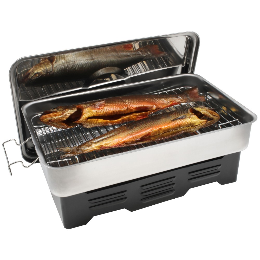 Eversmoke Deluxe Edelstahl Tischräucherofen Smoker 40x25x19cm - 1Stück