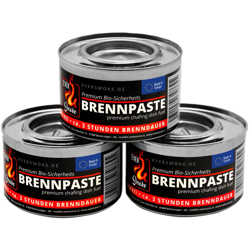 Eversmoke Premium Sicherheits Brennpaste / Brenngel 200g, 3 Stück
