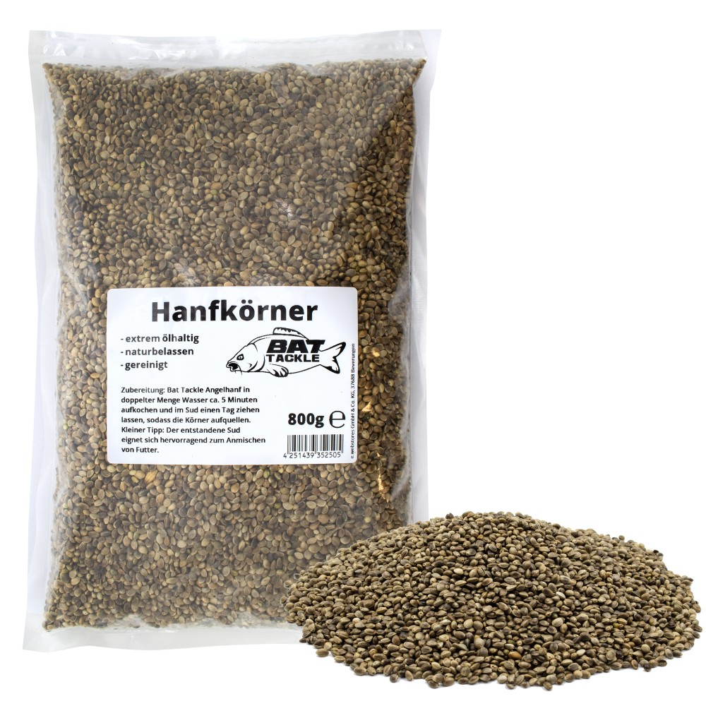 BAT-Tackle Hanfkörner - Partikel Natur - 800g