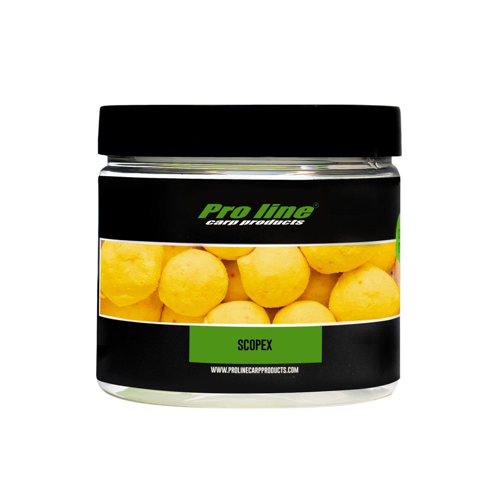 Pro line Readymades Coated Hookbaits Core Boilies Scopex - gelb - 200ml - 20mm