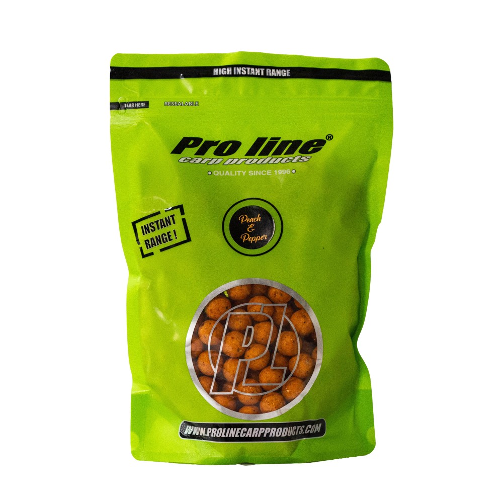 Pro line High Instant Readymades Boilies Peach & Pepper - orange - 1kg - 15mm