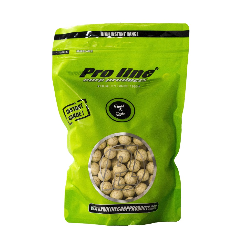 Pro line High Instant Readymades - Boilies Squid & Garlic - weiß - 1kg - 15mm