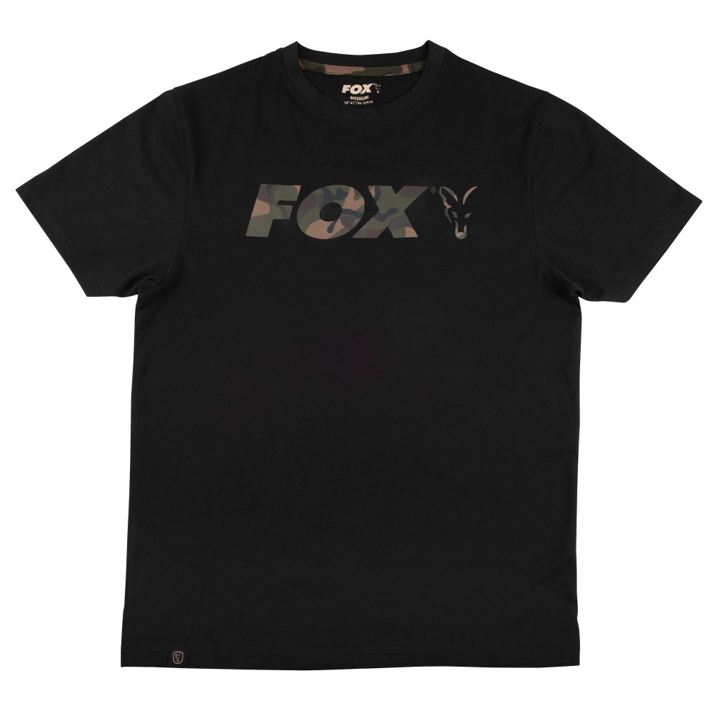 Fox Black/Camo Print T-Shirt Gr. M - schwarz