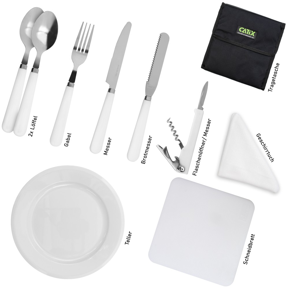 Catix Cutlery & Crockery Set Camping-Besteck 26 x 23 x 4cm