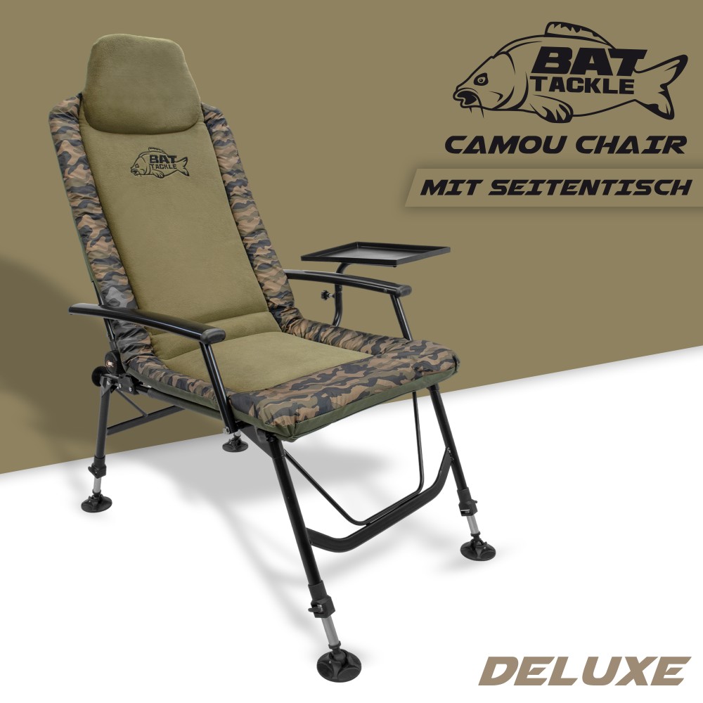 BAT-Tackle Camou Chair mit Seitentisch Karpfenstuhl