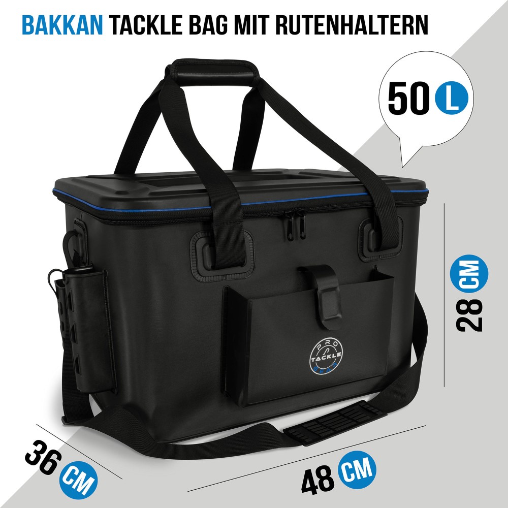 Pro Tackle EVA Bag I Tackle Bakkan + Senshu Abhakmatte + 3 Zangen + Boxen - Angeltasche 48x36x28cm