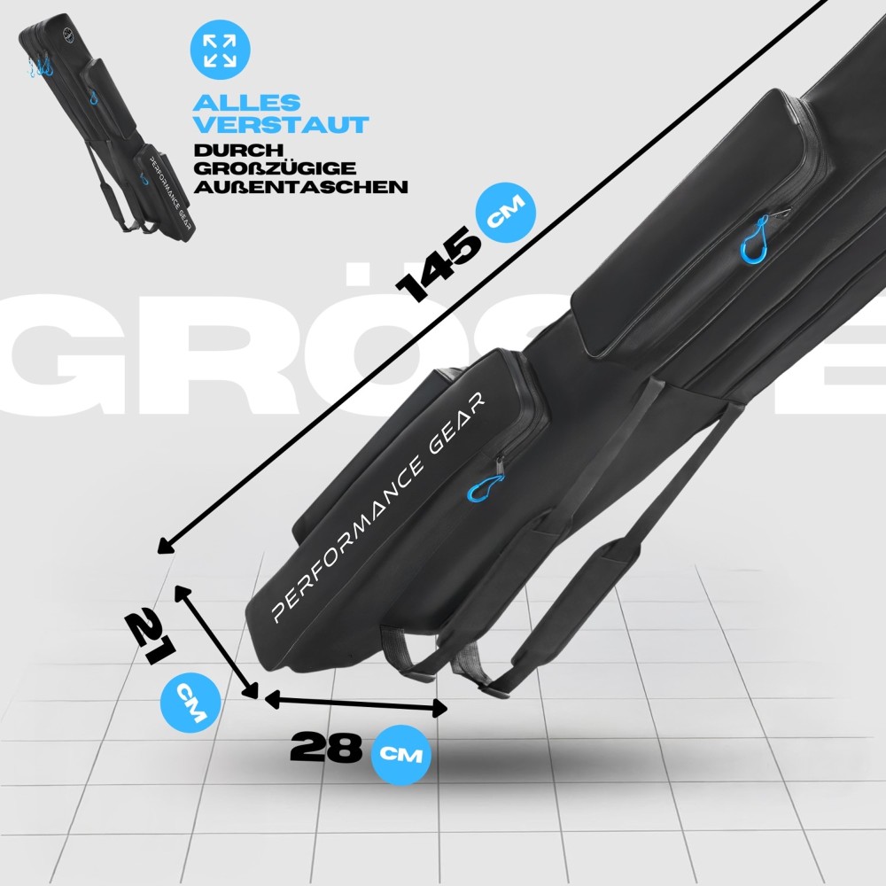 Pro Tackle STRIKE 3 Rod Case - Futteral Schwarz - 145cm